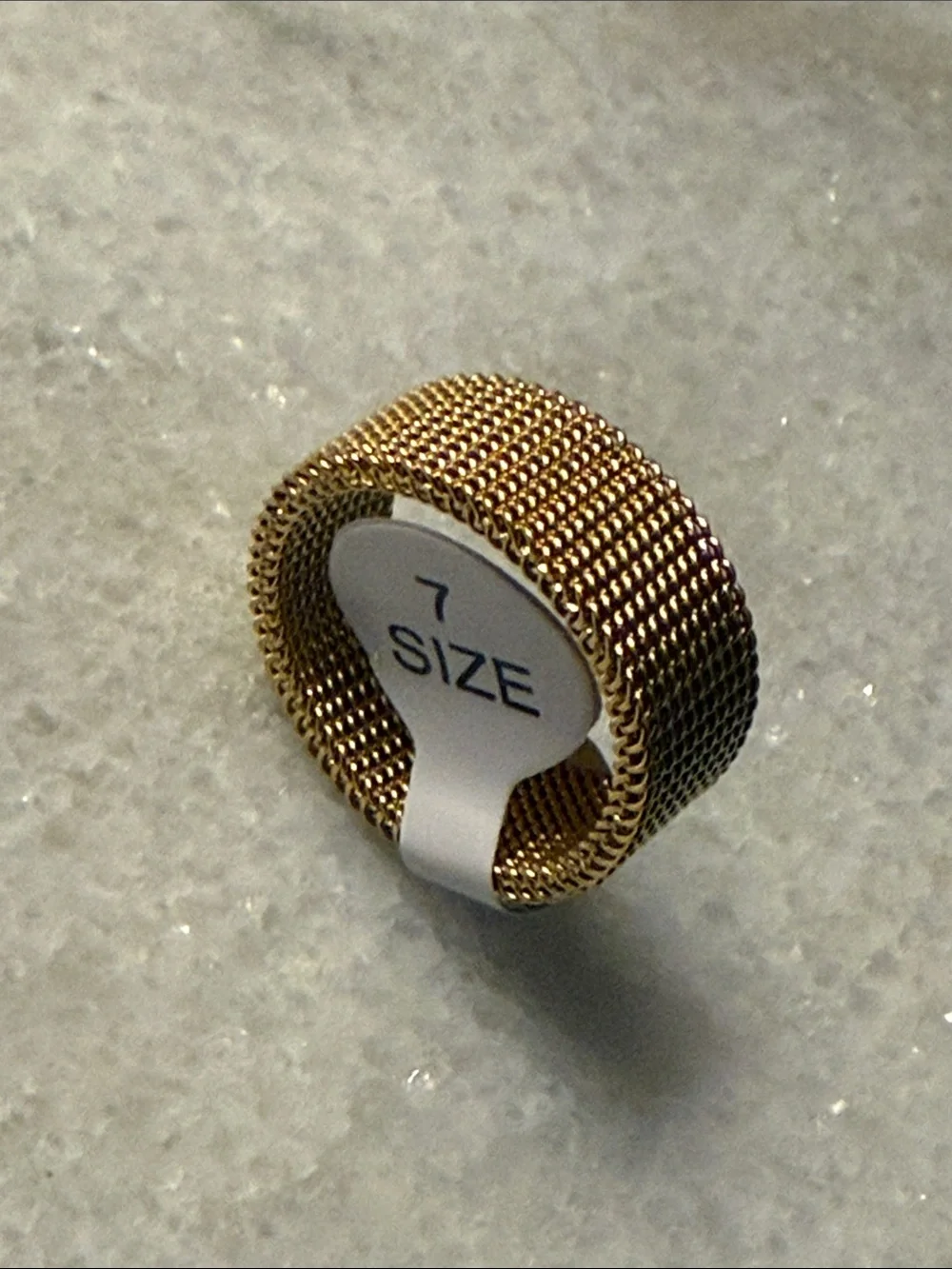 Plunder Unisex Gold Mesh Stretch Ring fashion jewelry Size 7